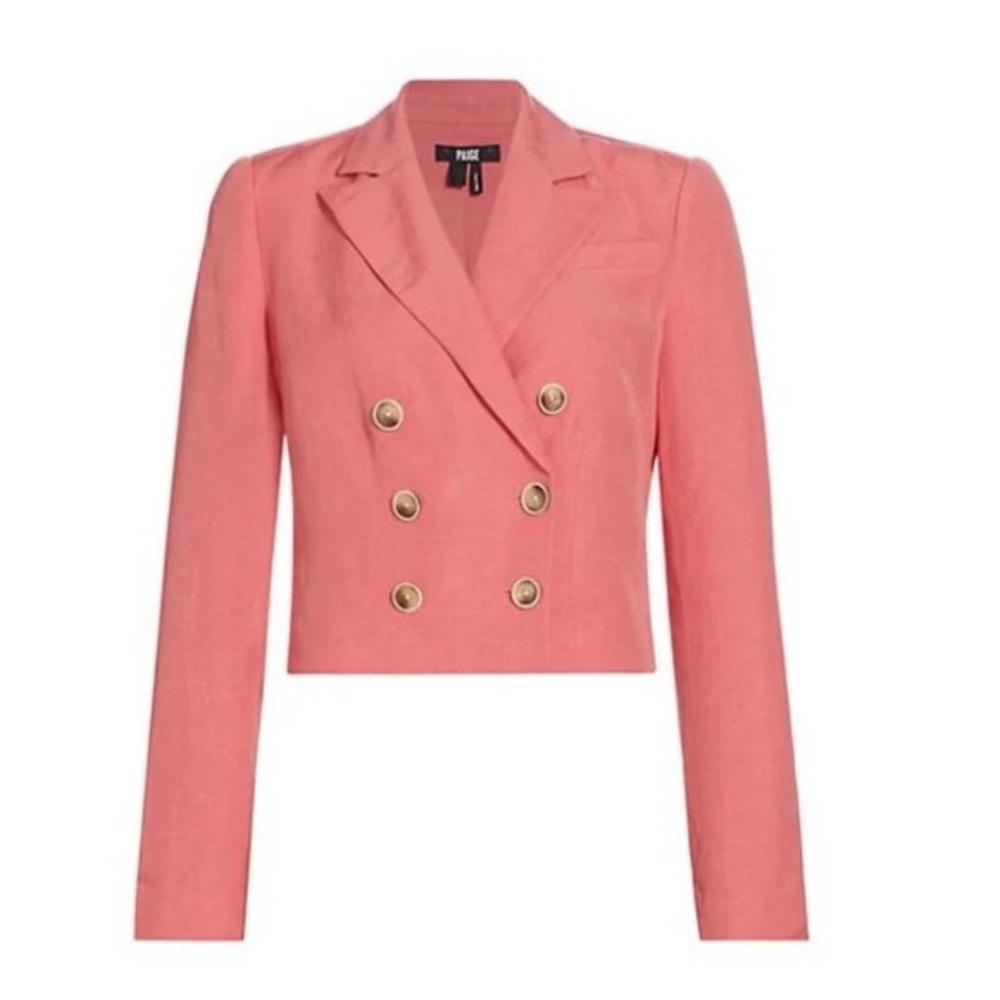 PAIGE Women's Coral Double-Breasted Cropped Blazer. Size 0. NWT.